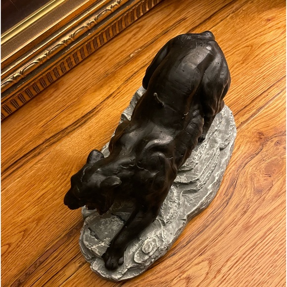 Vintage Accents Vintage Wax Black Panther Candle Sculpture Mcm Rare